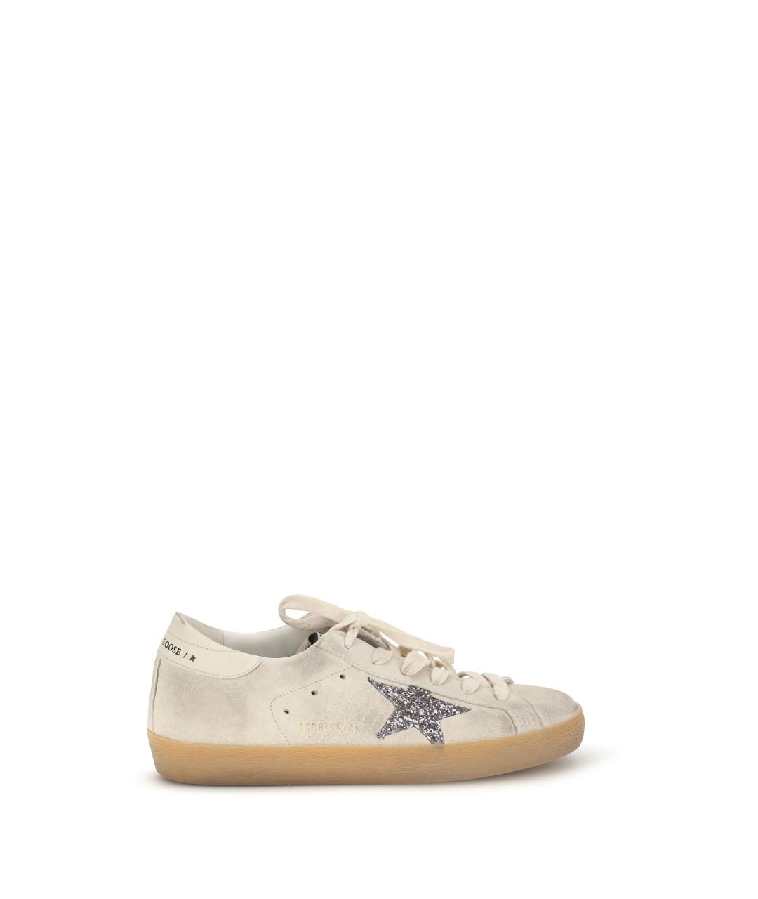 GOLDEN GOOSE Бежевые кожаные кроссовки, фото 1