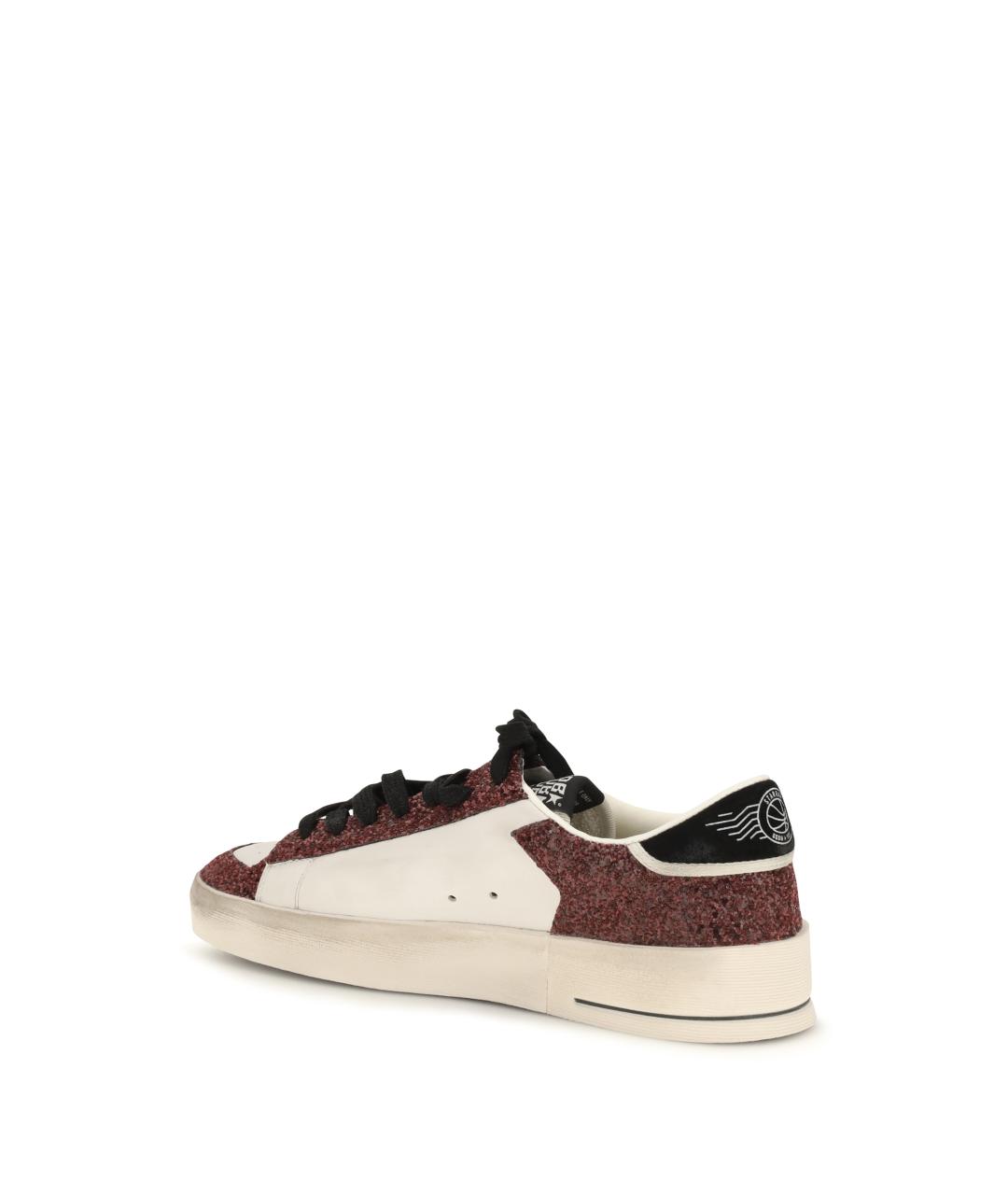 GOLDEN GOOSE Бордовые кожаные кеды, фото 3