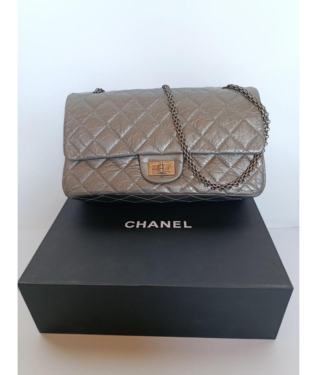 CHANEL Серебряная кожаная сумка через плечо, фото 3