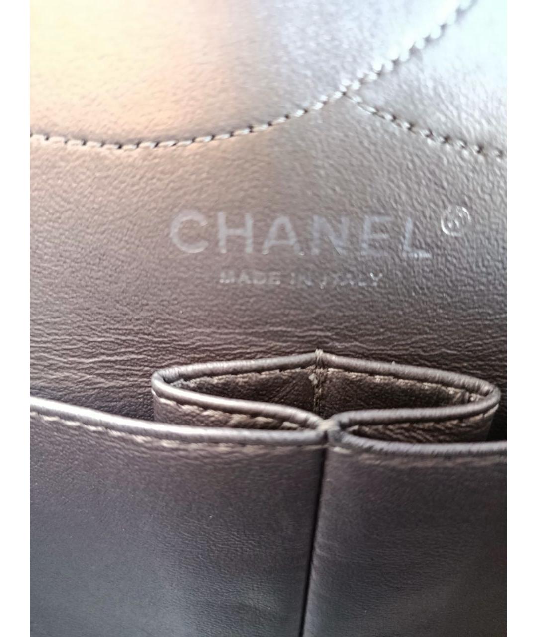 CHANEL Серебряная кожаная сумка через плечо, фото 8