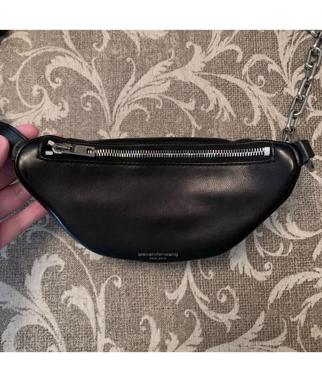 ALEXANDER WANG Черная кожаная сумка через плечо, фото 3