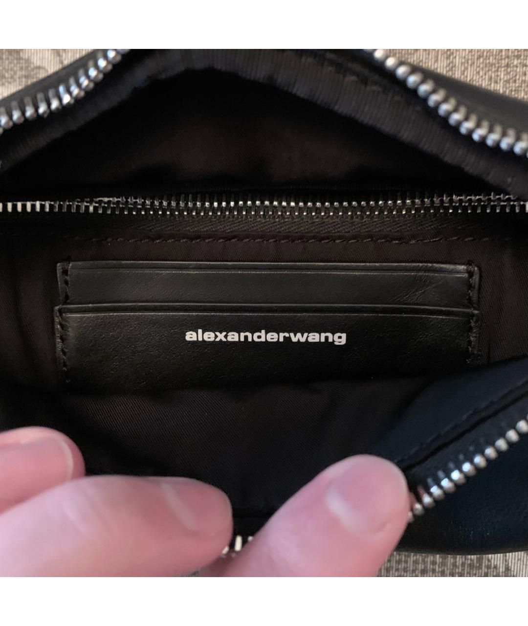 ALEXANDER WANG Черная кожаная сумка через плечо, фото 7