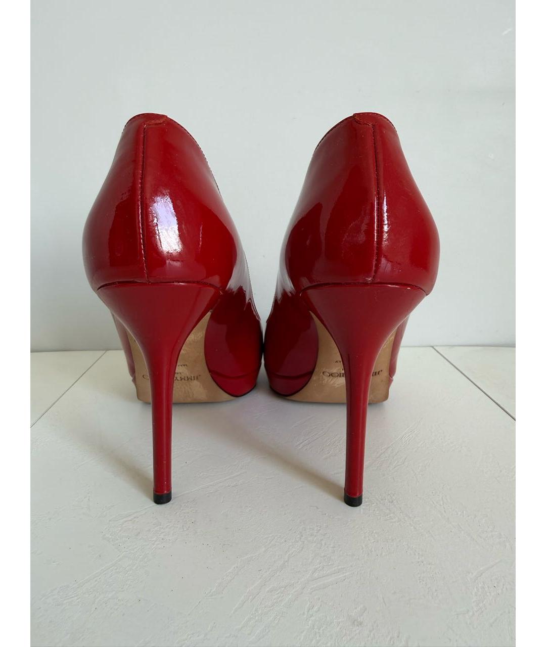 JIMMY CHOO Красные кожаные туфли, фото 4