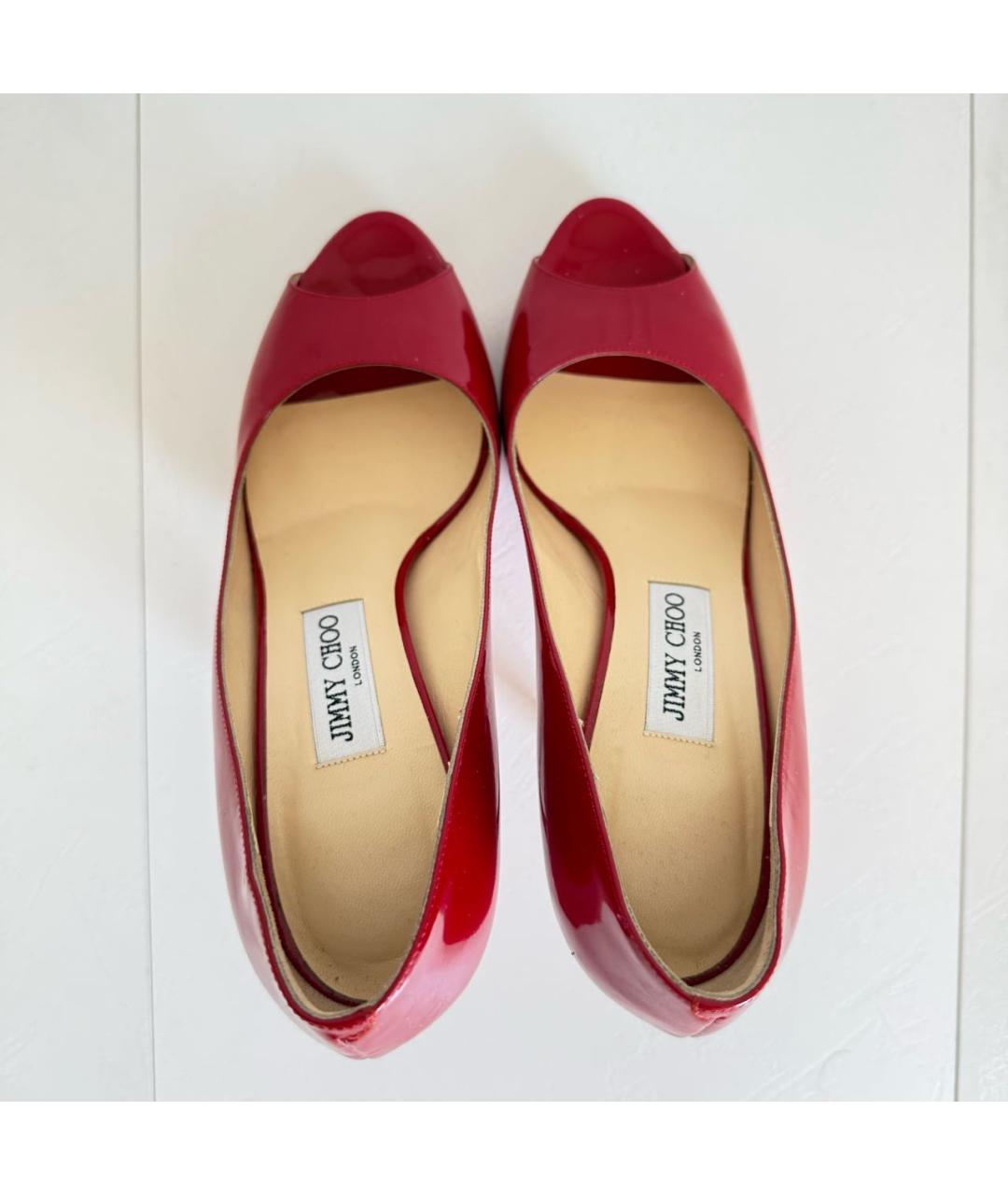 JIMMY CHOO Красные кожаные туфли, фото 3