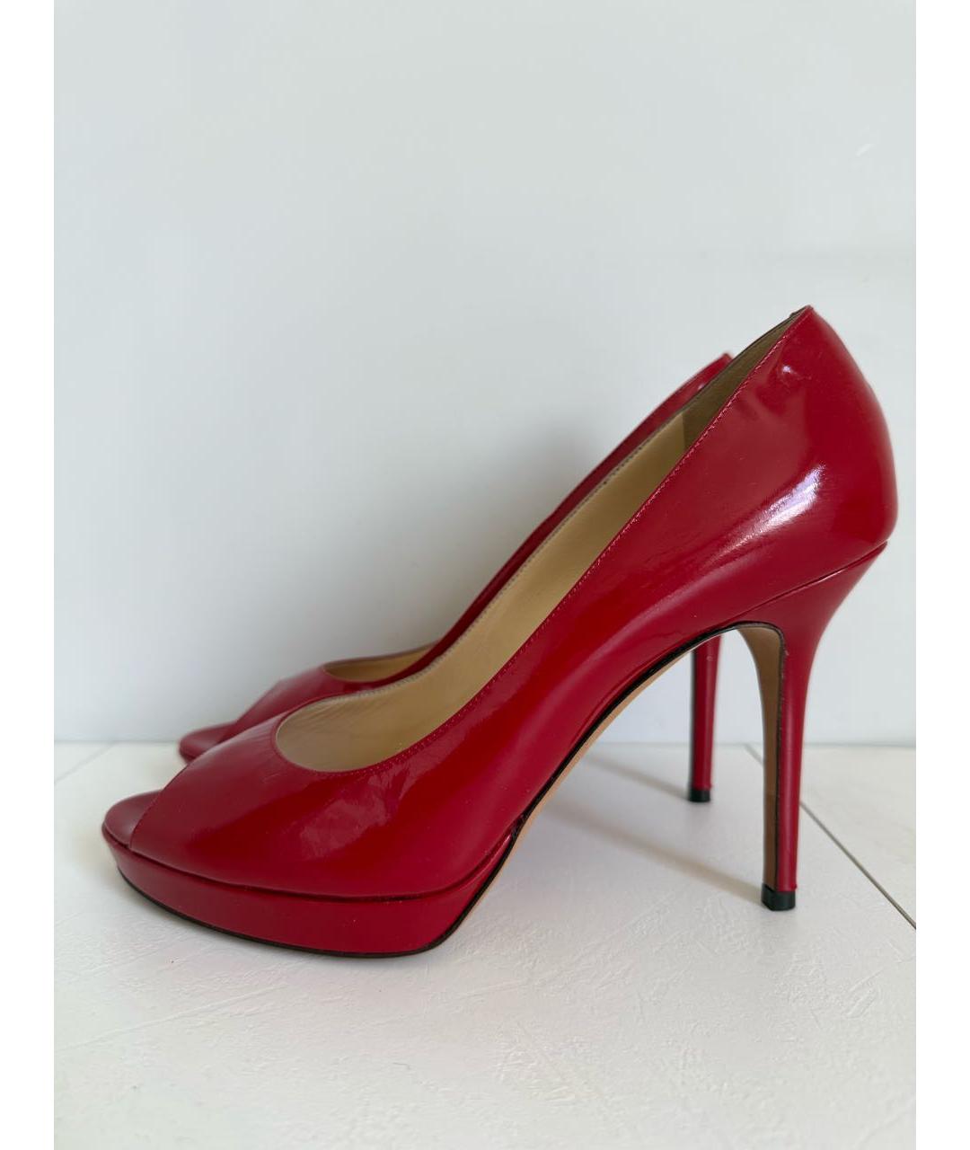 JIMMY CHOO Красные кожаные туфли, фото 6