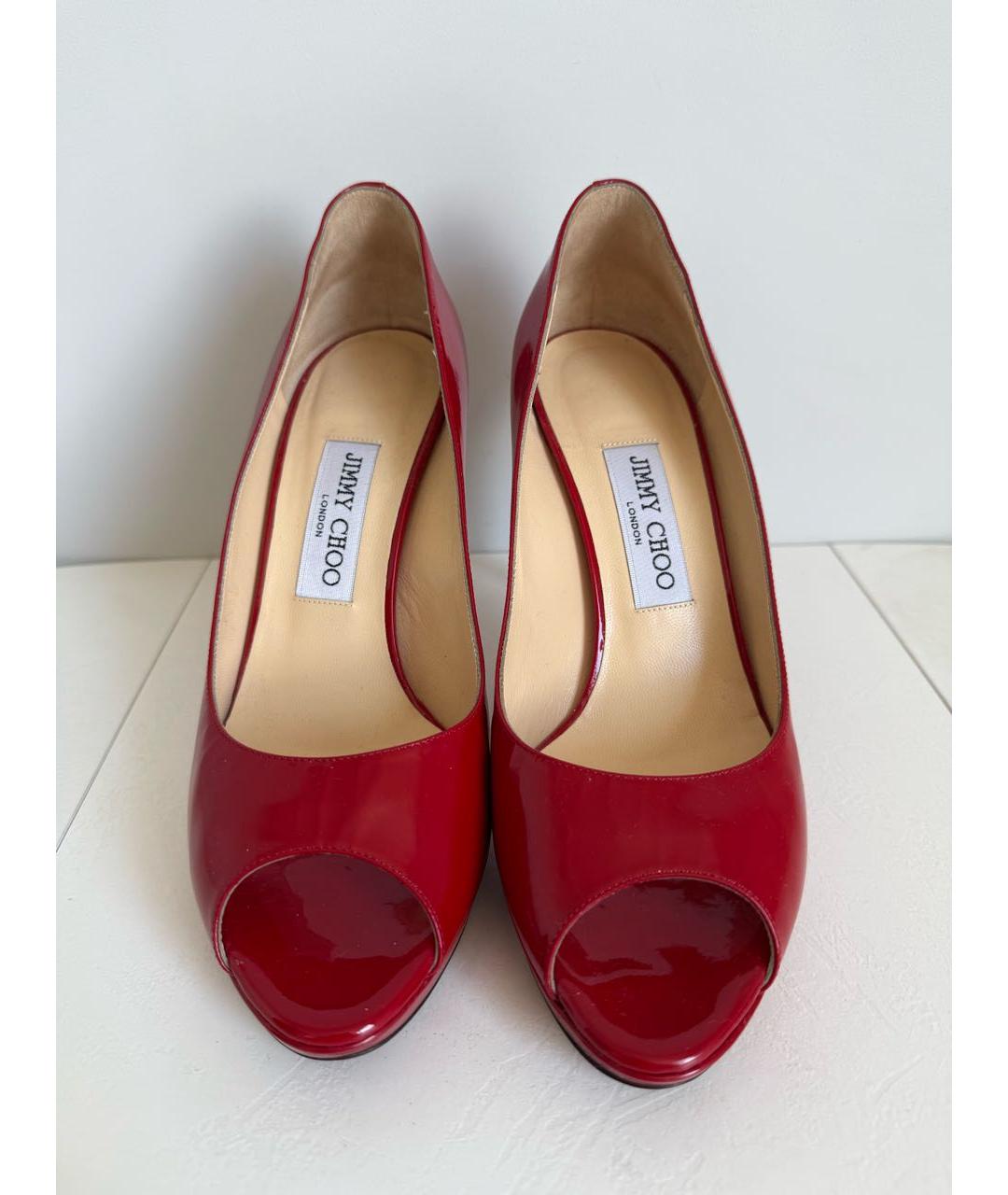 JIMMY CHOO Красные кожаные туфли, фото 2