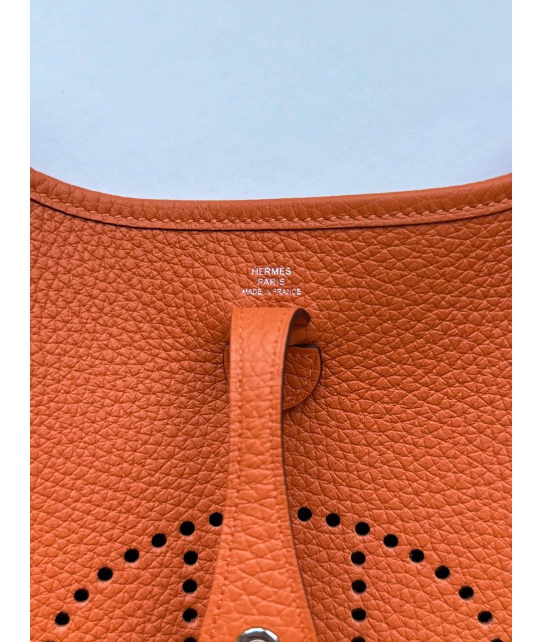 HERMES Оранжевая кожаная сумка через плечо, фото 3