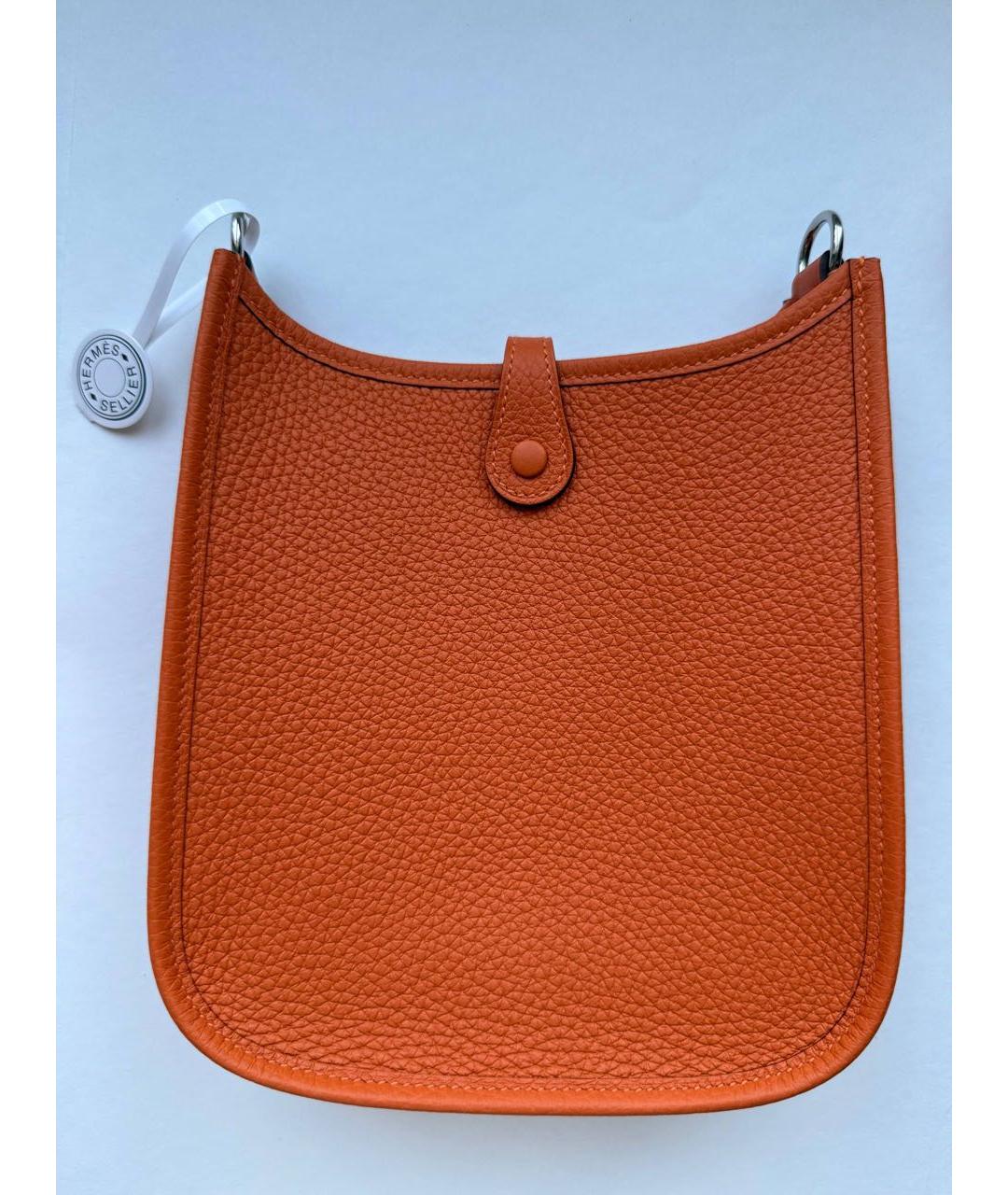 HERMES Оранжевая кожаная сумка через плечо, фото 2