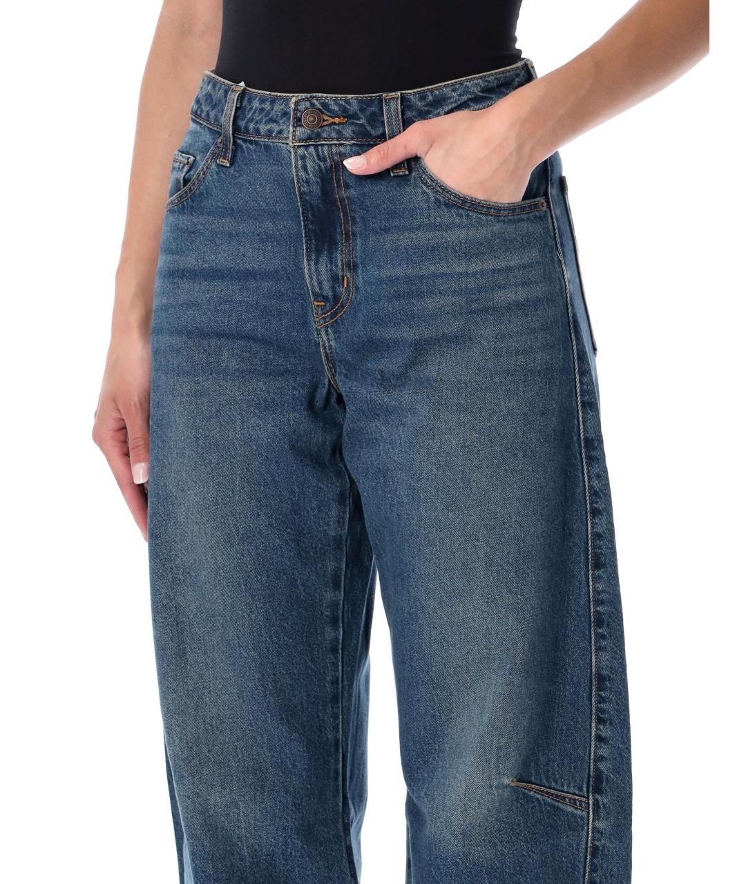 LEVI'S Синие хлопковые прямые джинсы, фото 3