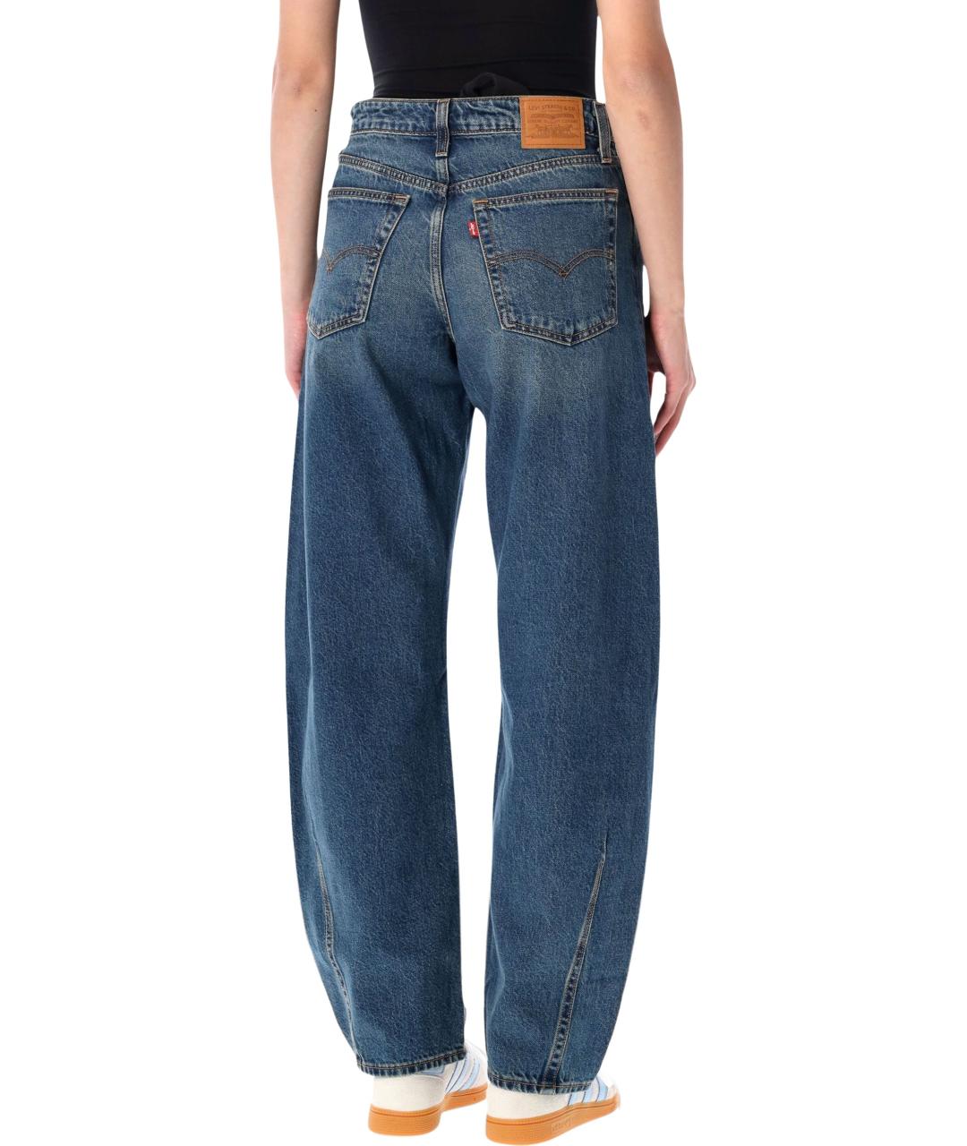 LEVI'S Синие хлопковые прямые джинсы, фото 2