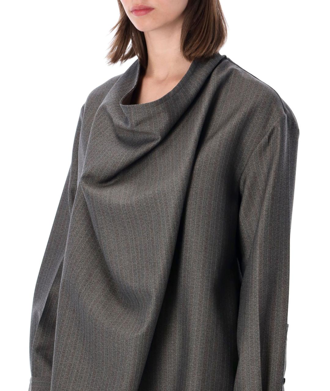 BOTTEGA VENETA Серая шерстяная рубашка, фото 3
