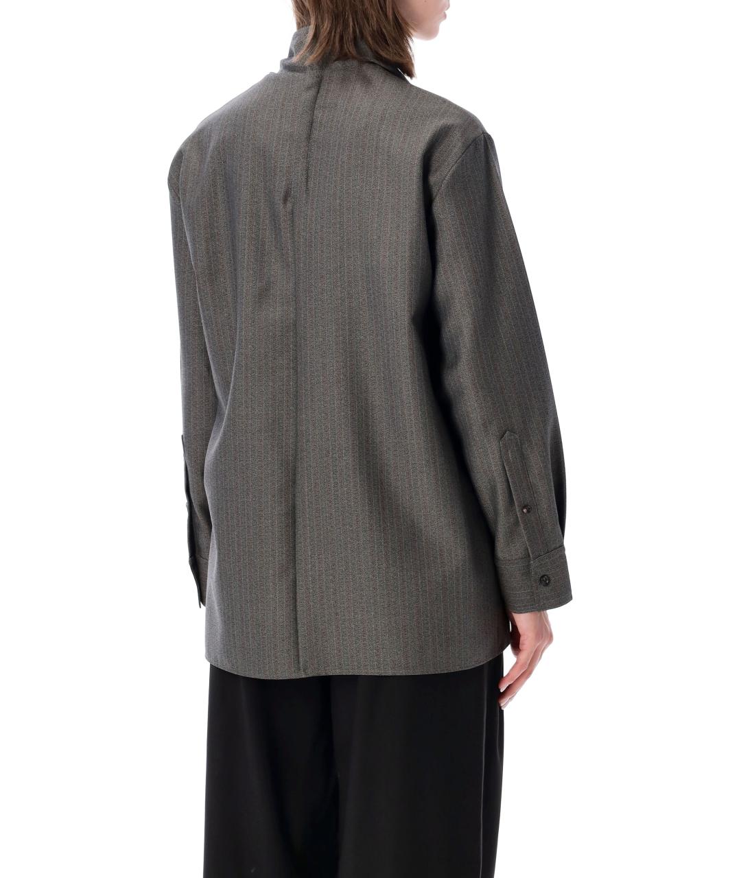 BOTTEGA VENETA Серая шерстяная рубашка, фото 2