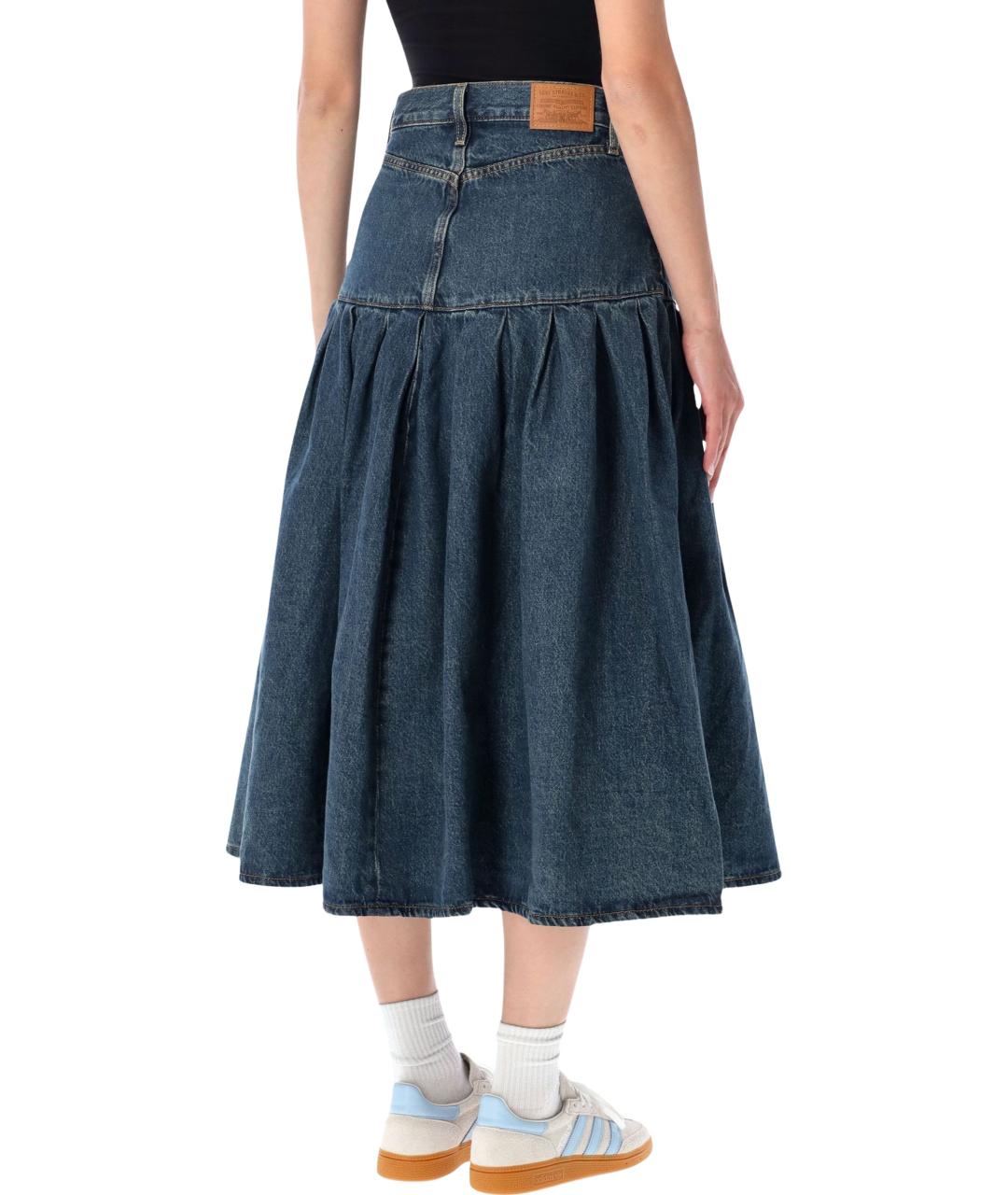 LEVI'S Синяя хлопковая юбка миди, фото 2