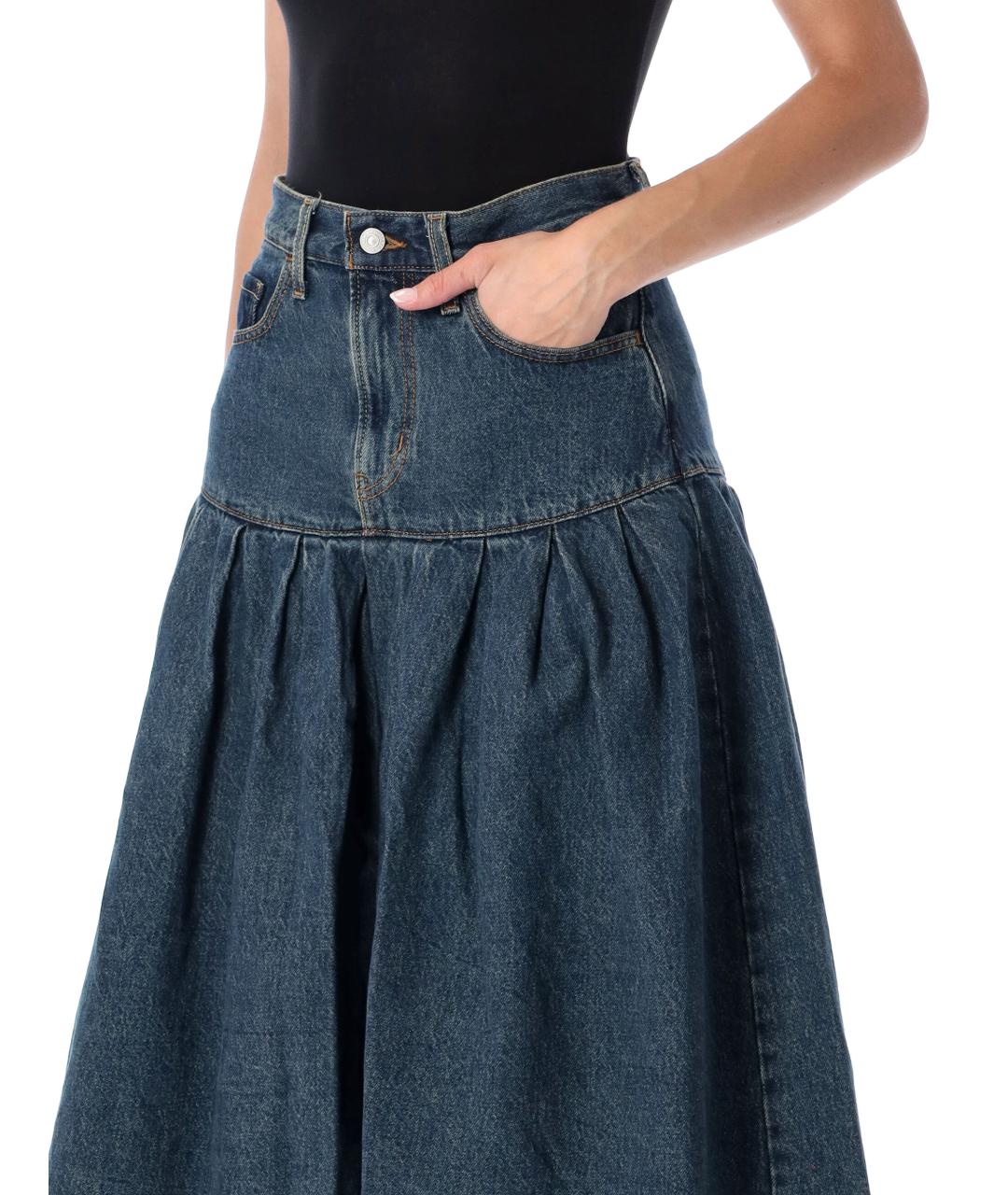 LEVI'S Синяя хлопковая юбка миди, фото 3