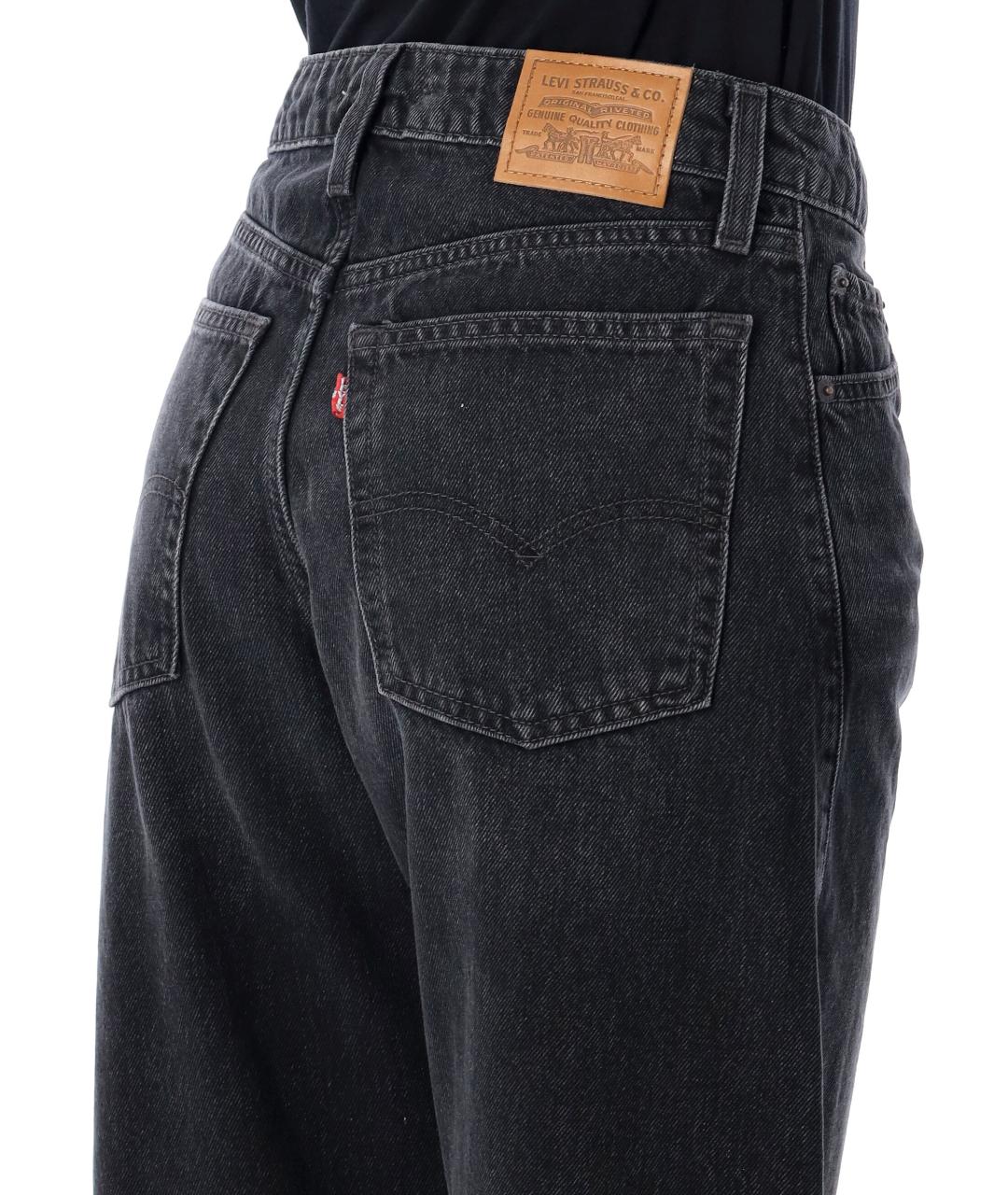 LEVI'S Черные хлопковые прямые джинсы, фото 3