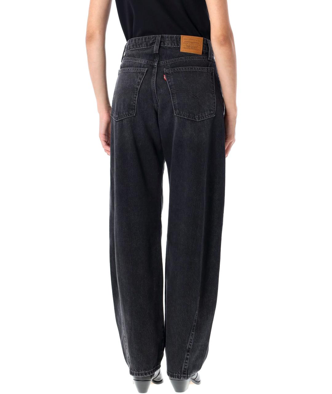 LEVI'S Черные хлопковые прямые джинсы, фото 2