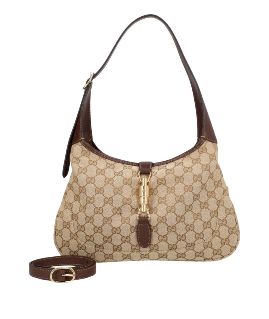 GUCCI Бежевая тканевая сумка через плечо, фото 1