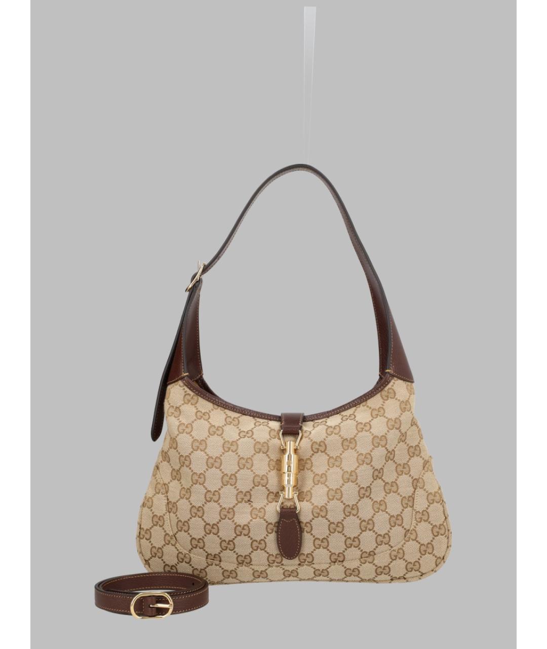 GUCCI Бежевая тканевая сумка через плечо, фото 3