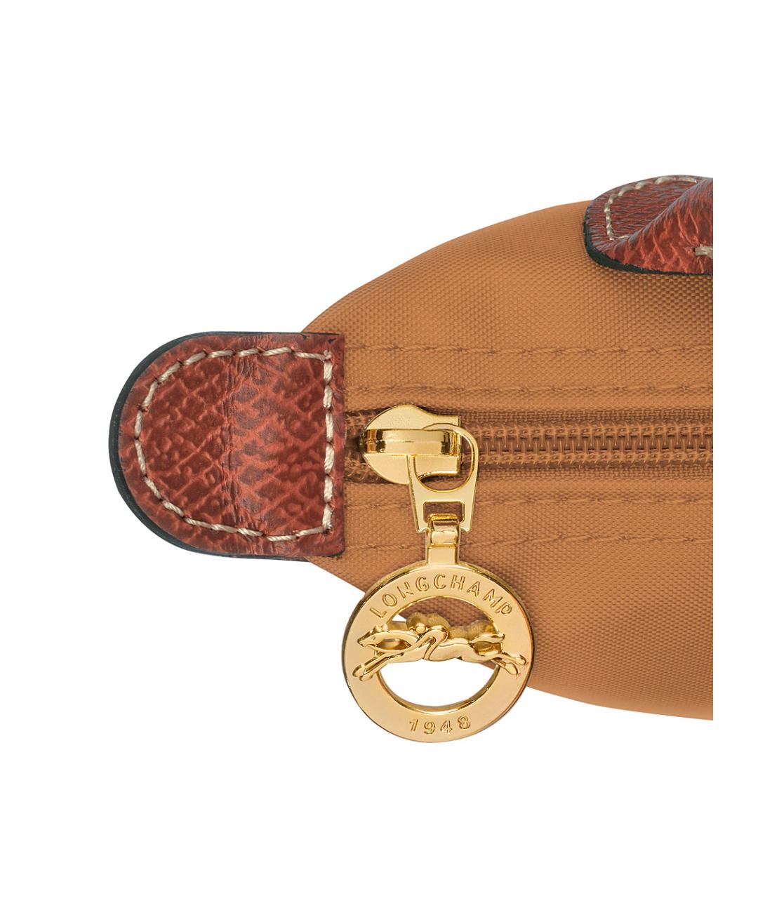 LONGCHAMP Бежевая синтетическая сумка с короткими ручками, фото 3