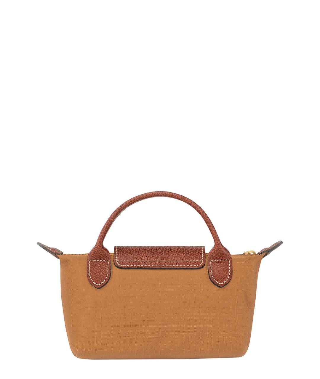 LONGCHAMP Бежевая синтетическая сумка с короткими ручками, фото 2