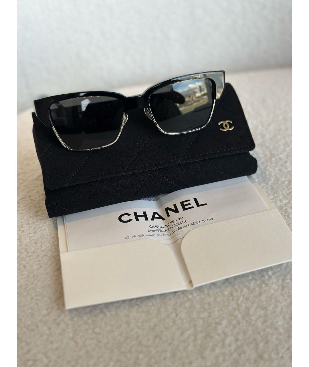 CHANEL Черные пластиковые солнцезащитные очки, фото 7