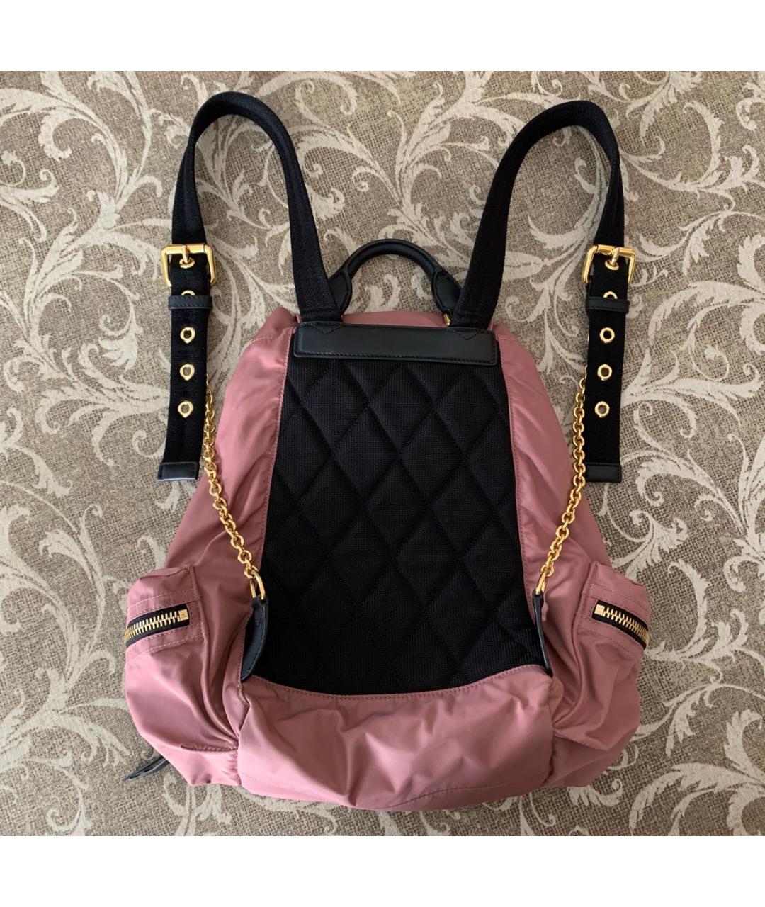 BURBERRY Розовый синтетический рюкзак, фото 3