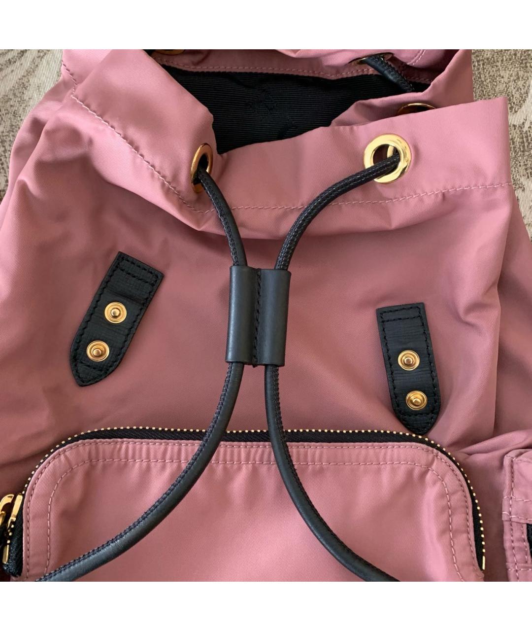 BURBERRY Розовый синтетический рюкзак, фото 5
