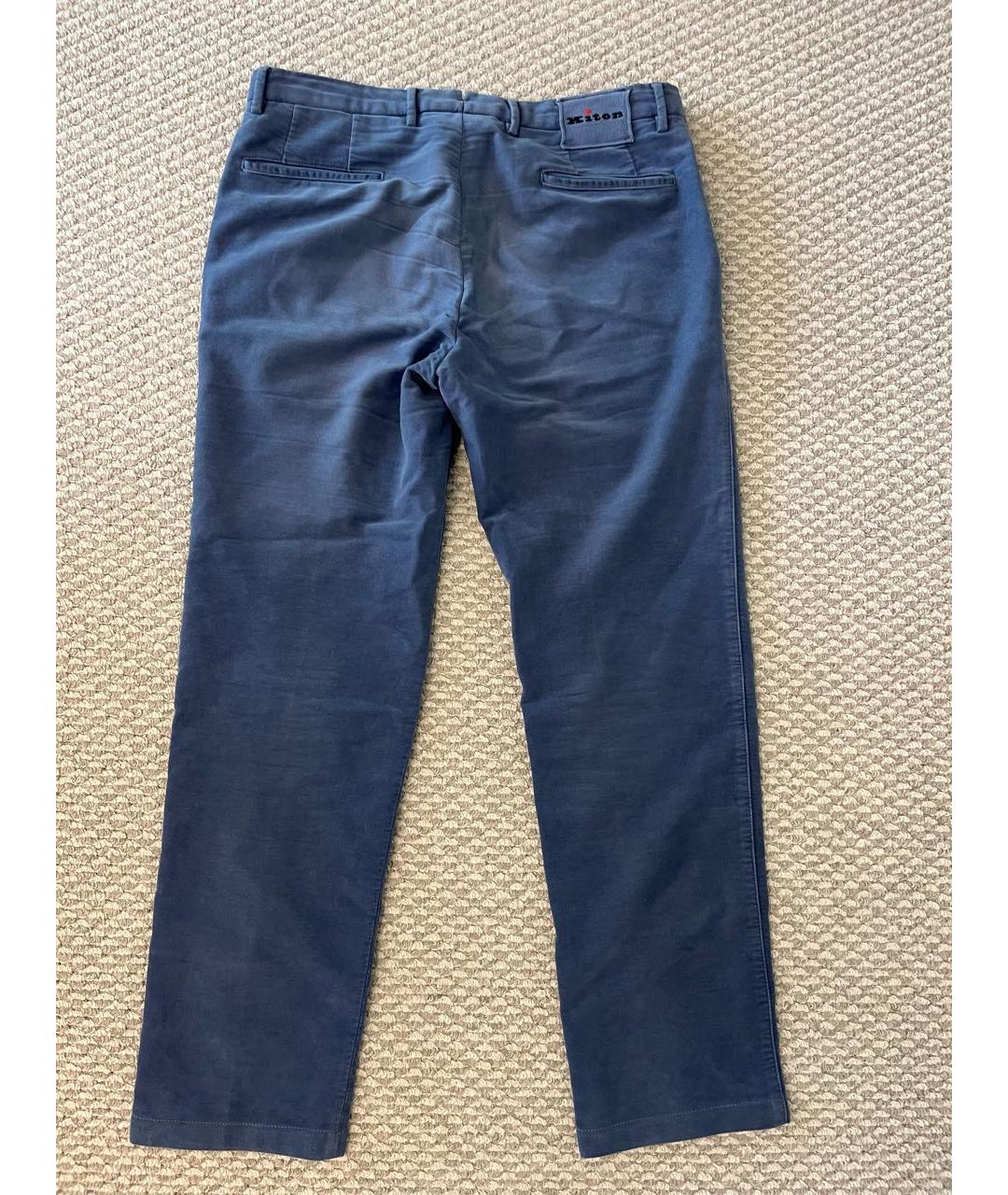 KITON Синие хлопковые повседневные брюки, фото 2
