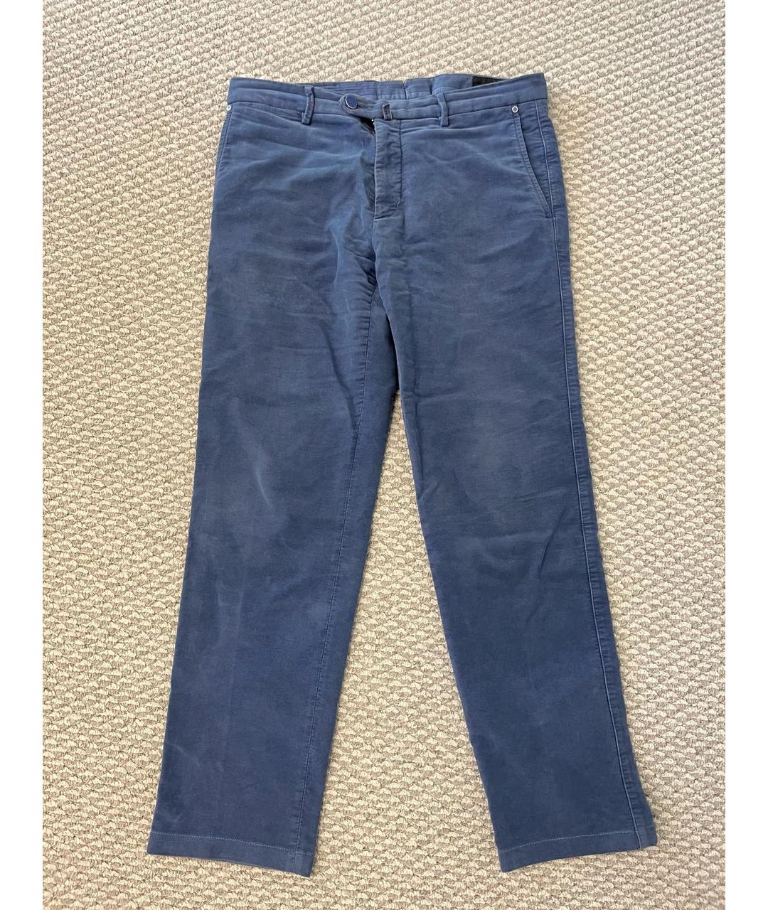 KITON Синие хлопковые повседневные брюки, фото 7
