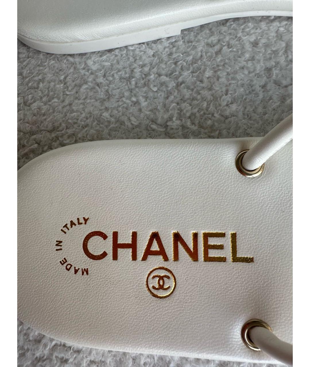 CHANEL Белые шлепанцы, фото 6