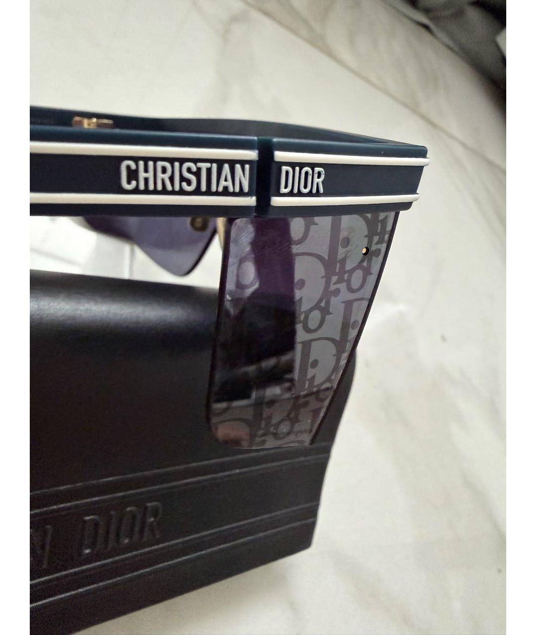 CHRISTIAN DIOR Синие пластиковые солнцезащитные очки, фото 3