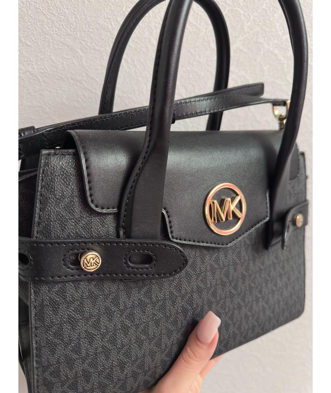 MICHAEL KORS Черная сумка с короткими ручками из искусственной кожи, фото 2