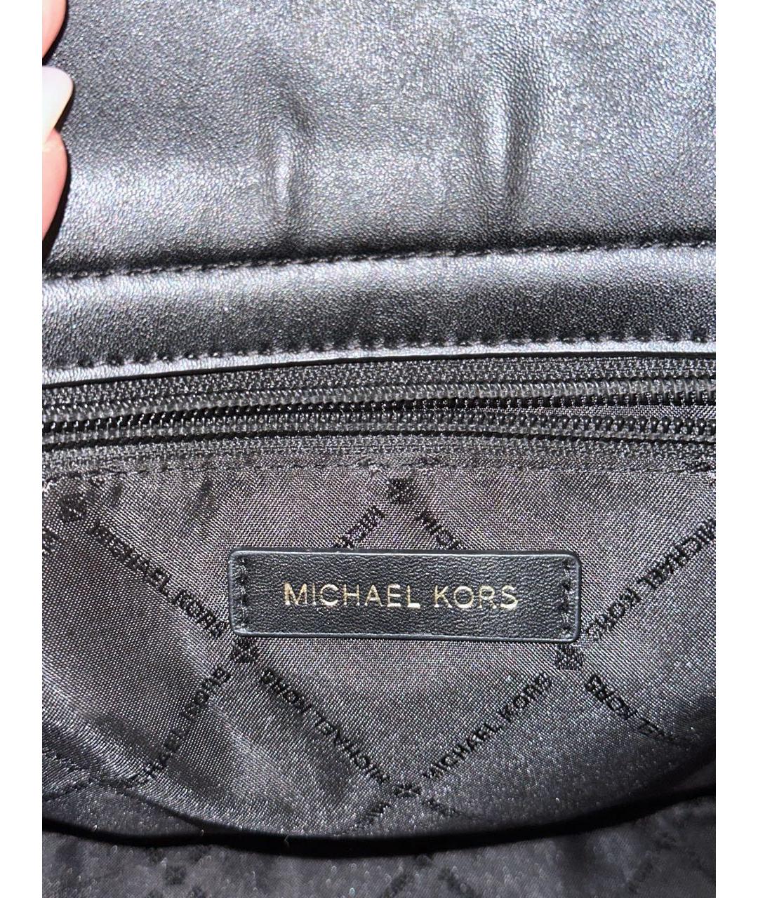 MICHAEL KORS Черная сумка с короткими ручками из искусственной кожи, фото 6