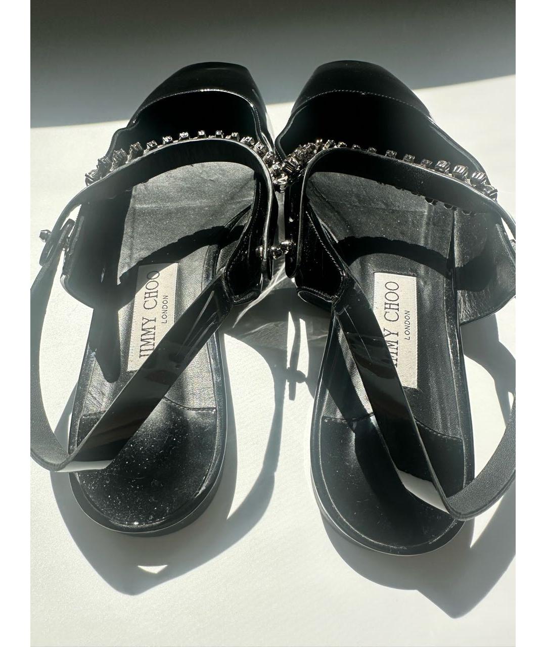 JIMMY CHOO Черные балетки из лакированной кожи, фото 4