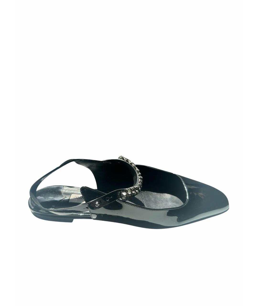 JIMMY CHOO Черные балетки из лакированной кожи, фото 1