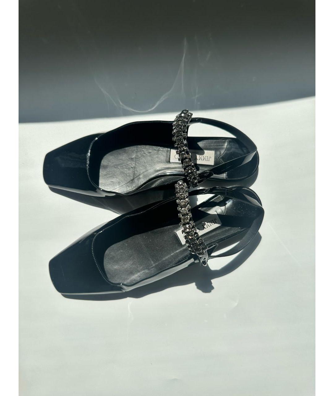 JIMMY CHOO Черные балетки из лакированной кожи, фото 8