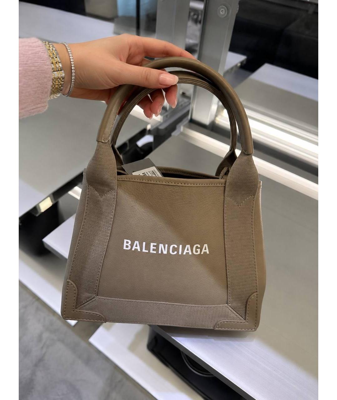 BALENCIAGA Бежевая кожаная сумка через плечо, фото 2