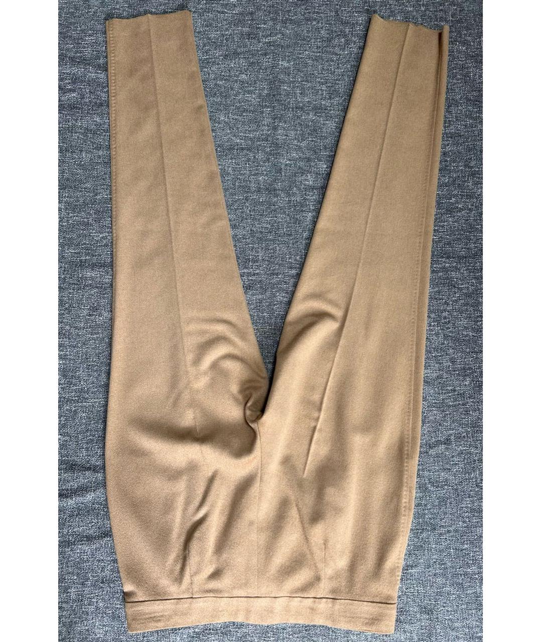 MAX MARA Бежевые шерстяные прямые брюки, фото 3