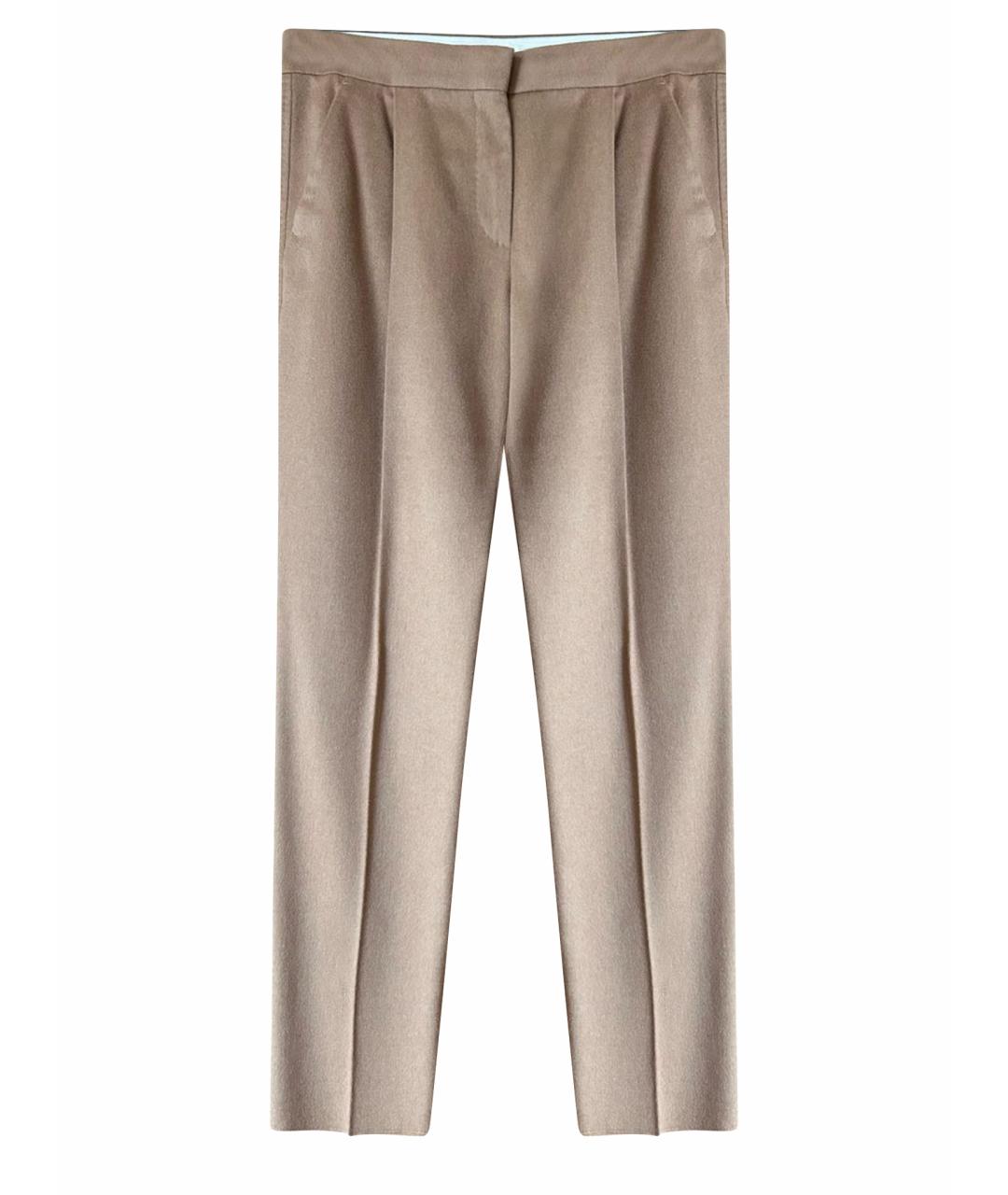 MAX MARA Бежевые шерстяные прямые брюки, фото 1