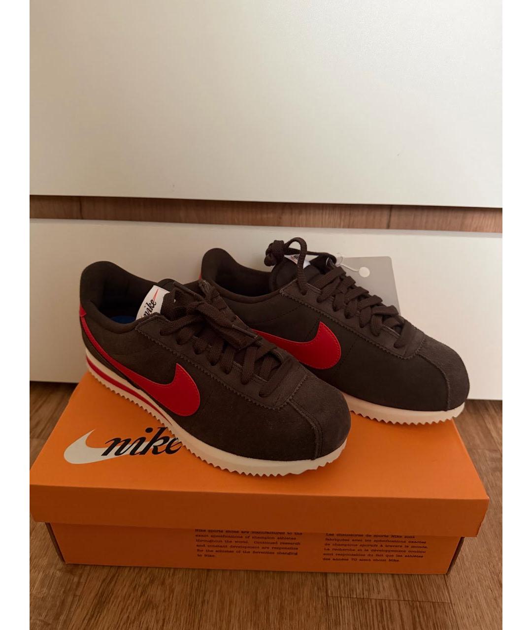 NIKE Коричневые замшевые кроссовки, фото 2