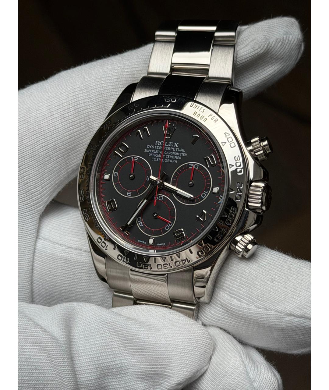ROLEX Черные часы из белого золота, фото 3