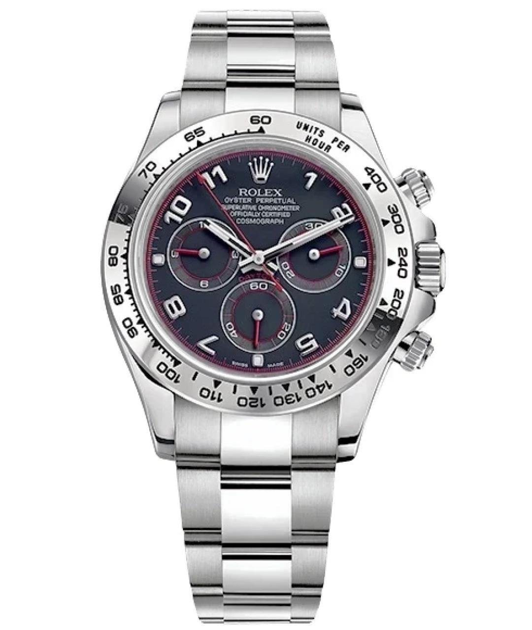 ROLEX Черные часы из белого золота, фото 8