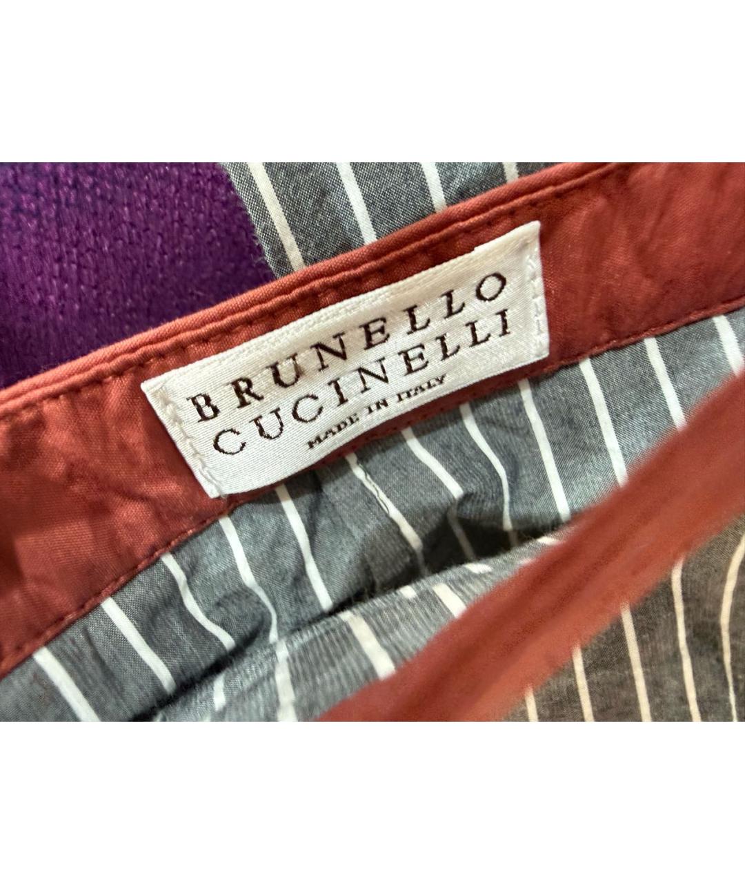 BRUNELLO CUCINELLI Мульти хлопковая юбка макси, фото 4