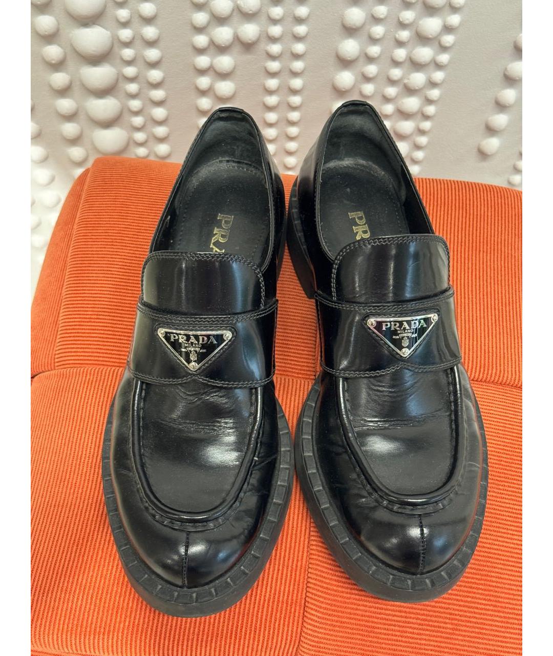 PRADA Черные кожаные лоферы, фото 2