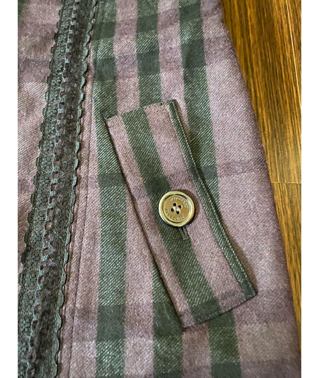 BURBERRY Фиолетовый шерстяной сарафан, фото 5