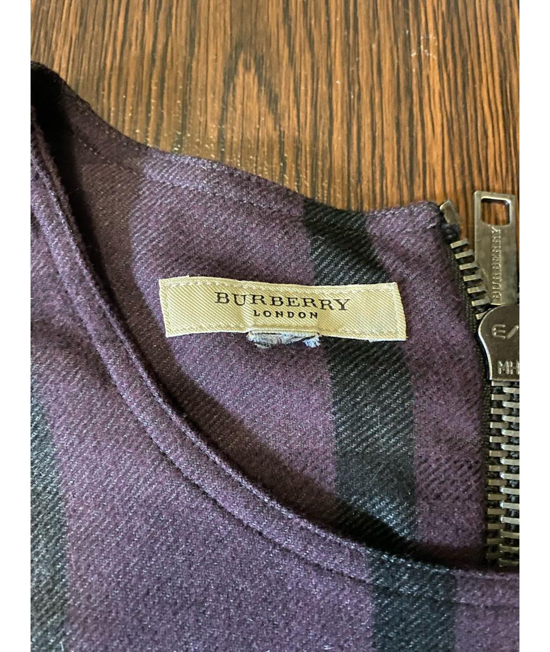 BURBERRY Фиолетовый шерстяной сарафан, фото 6