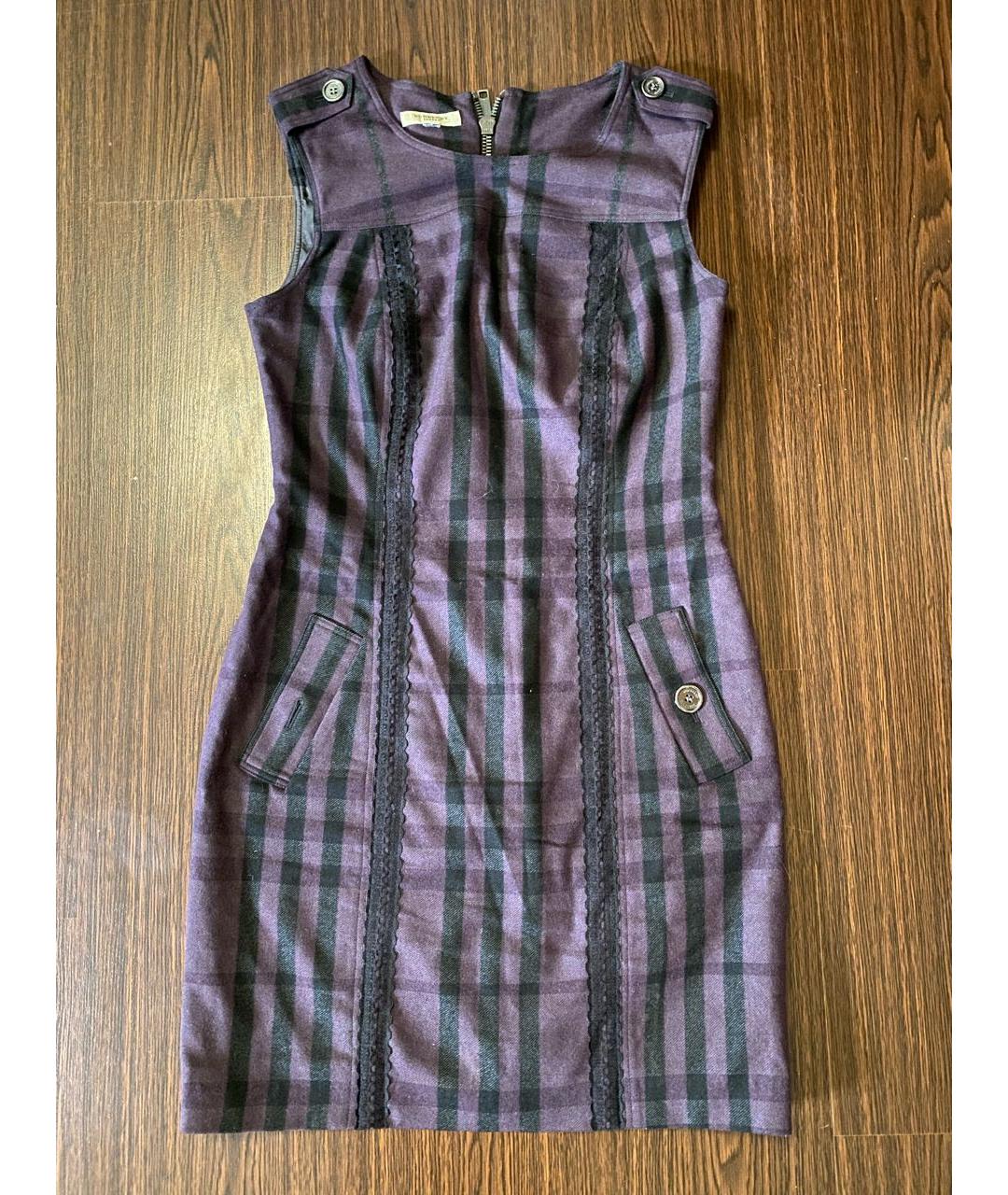 BURBERRY Фиолетовый шерстяной сарафан, фото 2