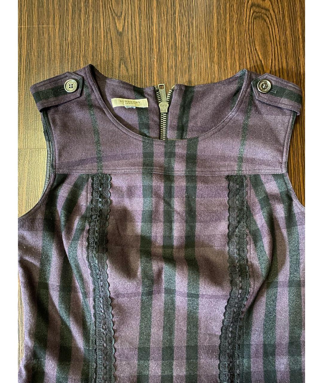 BURBERRY Фиолетовый шерстяной сарафан, фото 3