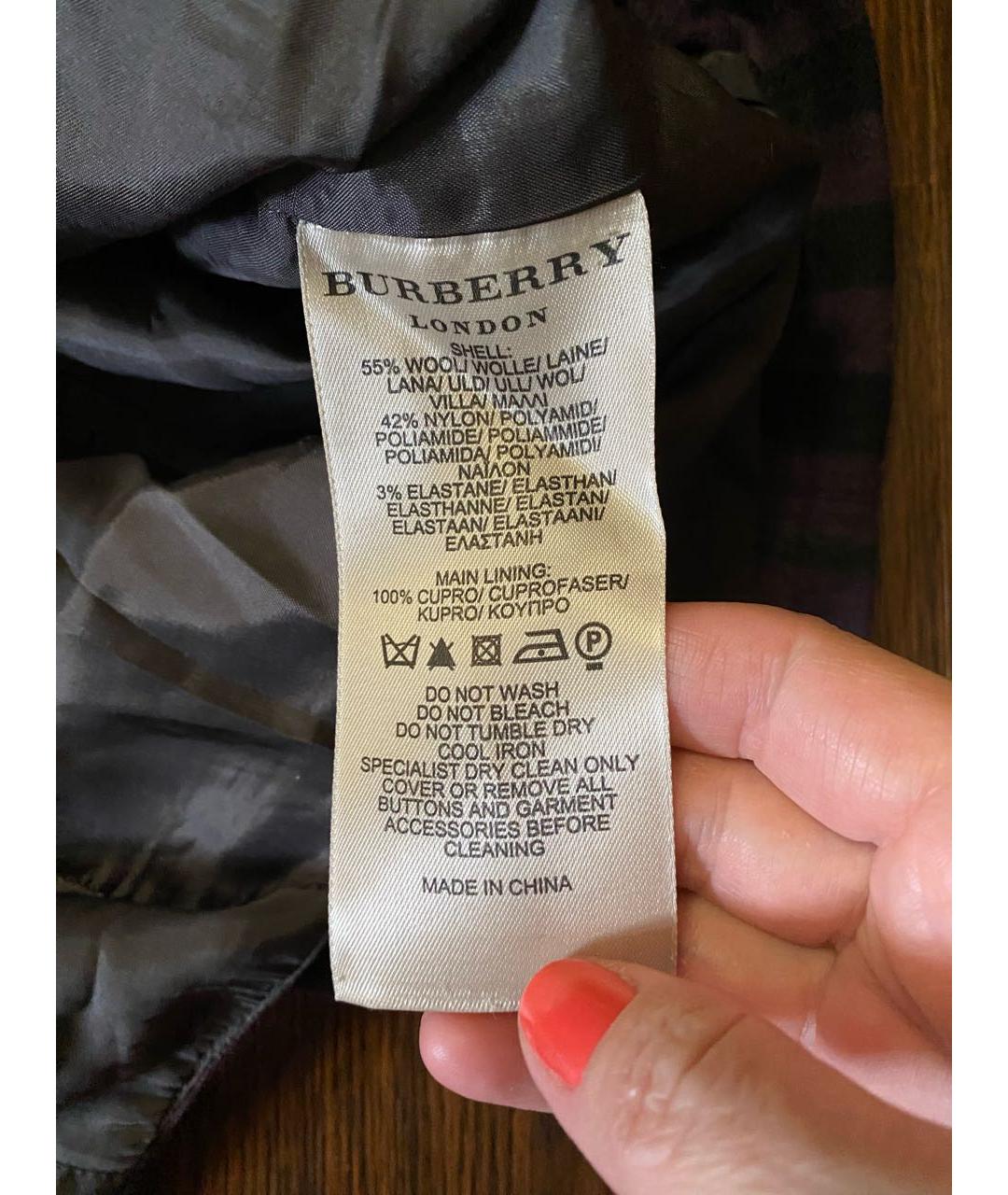 BURBERRY Фиолетовый шерстяной сарафан, фото 8