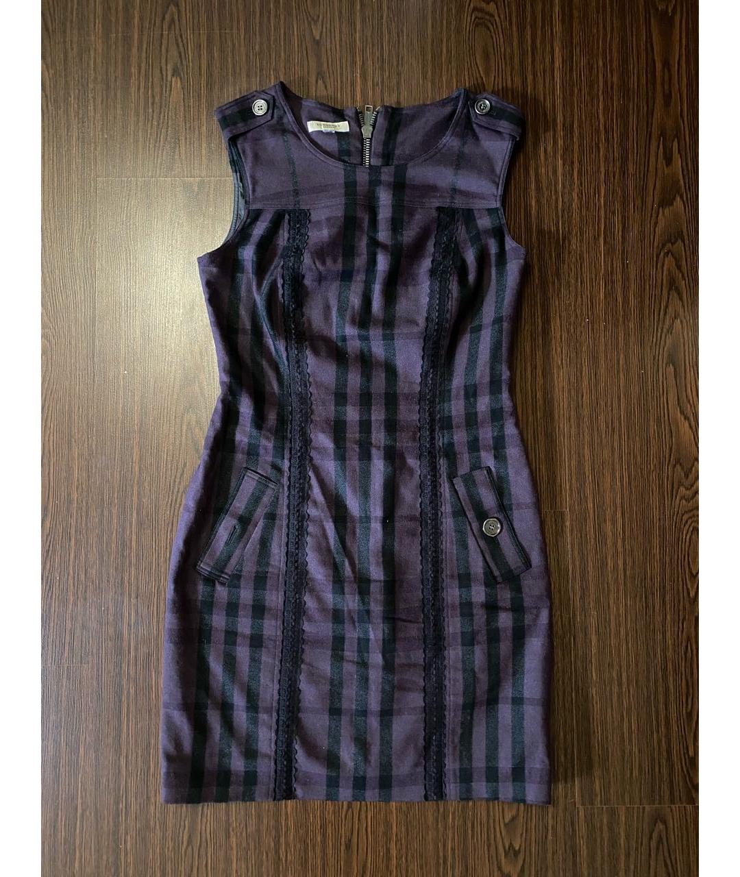 BURBERRY Фиолетовый шерстяной сарафан, фото 9